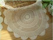 Vintage Hand Crochet Cotton Doily Placemat/tray Cloth-round