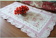 Shabby and Vintage Style Pinkrose Emborided/quilted Floor Runner/rug