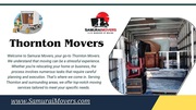 Professional Moving Services Offered by Thornton Moving Company