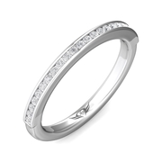 FlyerFit 14K White Gold Channel Wedding Band