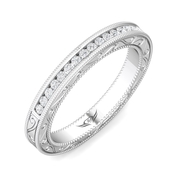 FlyerFit 14K White Gold Vintage Wedding Band